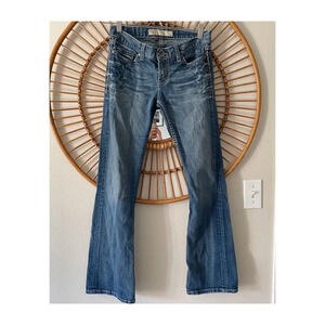 BKE Y2K Denim Distressed Mya Low Rise Boot Cut Jeans Sz 26